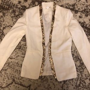 H&M Ivory Blazer w/Sequin hem